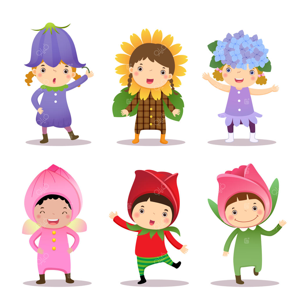 بچه‌های ناز در لباس‌های گل‌دار