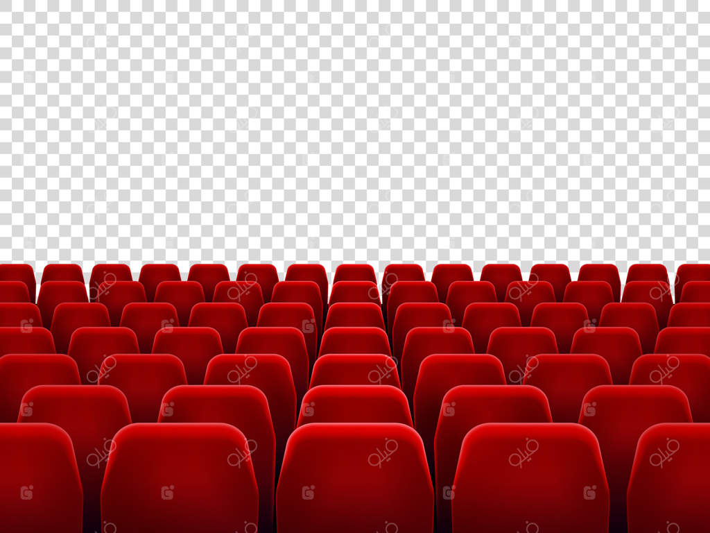 صندلی‌های سالن خالی سینما، صندلی مخصوص سالن نمایش فیلم.