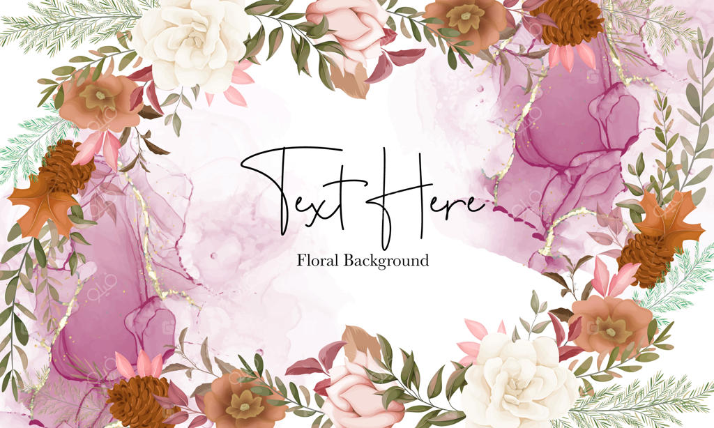 پس‌زمینه پاییزی شیک با گل رز و کاج