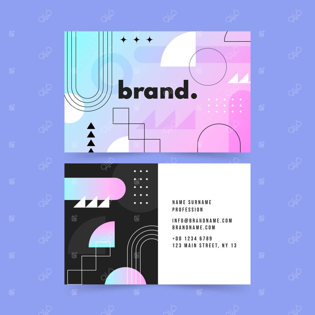 کارت ویزیت مدرن با طراحی گرادیانت