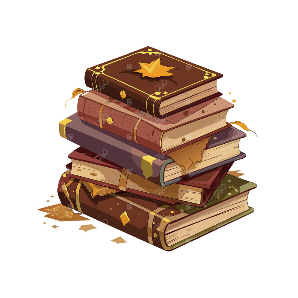 مفهوم تصویرسازی وکتوری از یک پشته کتاب