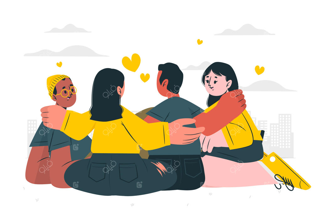 تصویرسازی مفهوم بغل گروهی