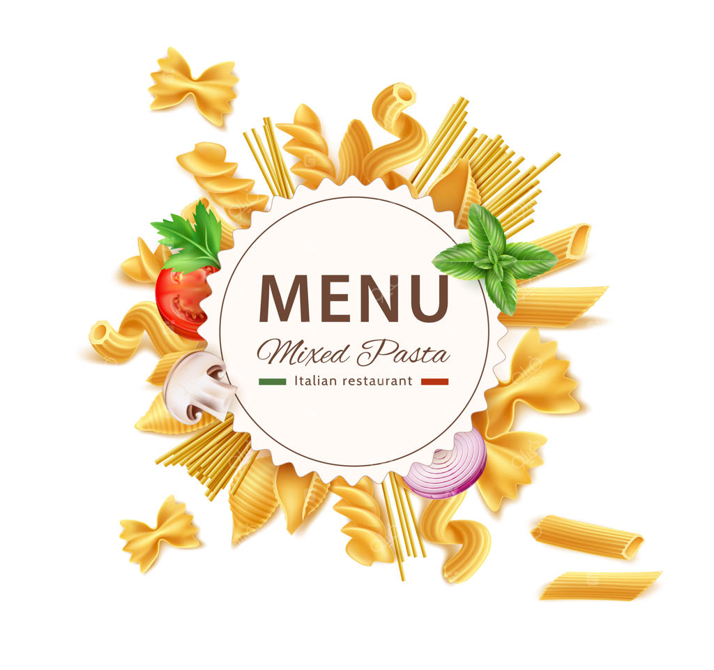 پاستای فا فاله و ریگاتونی با قارچ، پیاز و گوجه‌فرنگی واقعي