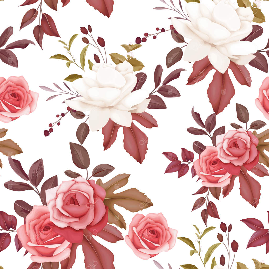 پترن طراحی گل و برگ زیبا