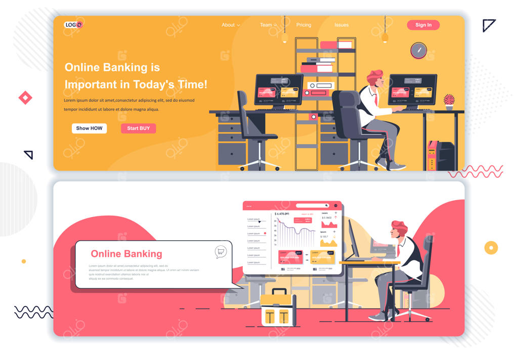 صفحات فرود بانکداری آنلاین