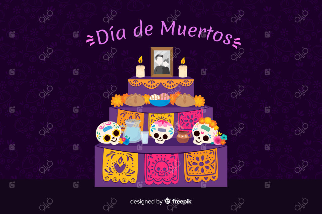 پس‌زمینه طراحی تخت برای روز مردگان