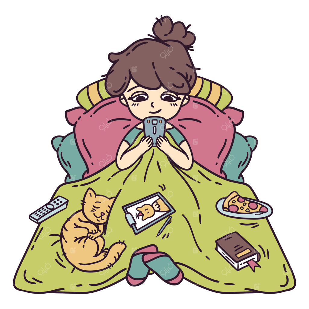 دختر در حال استراحت در تخت‌خواب