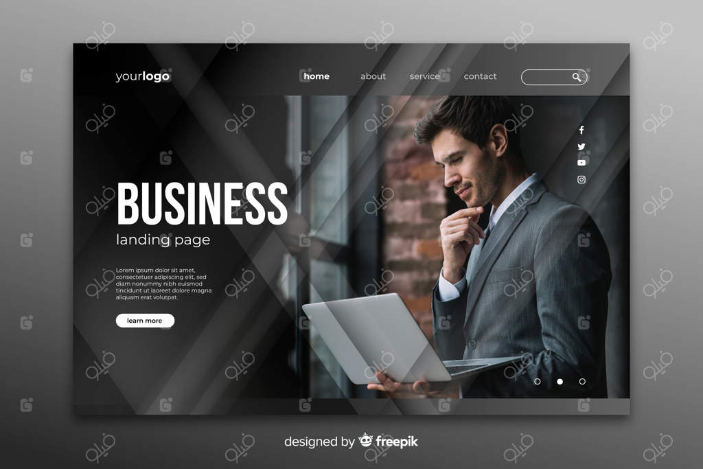 صفحه فرود تجاری با تصویر