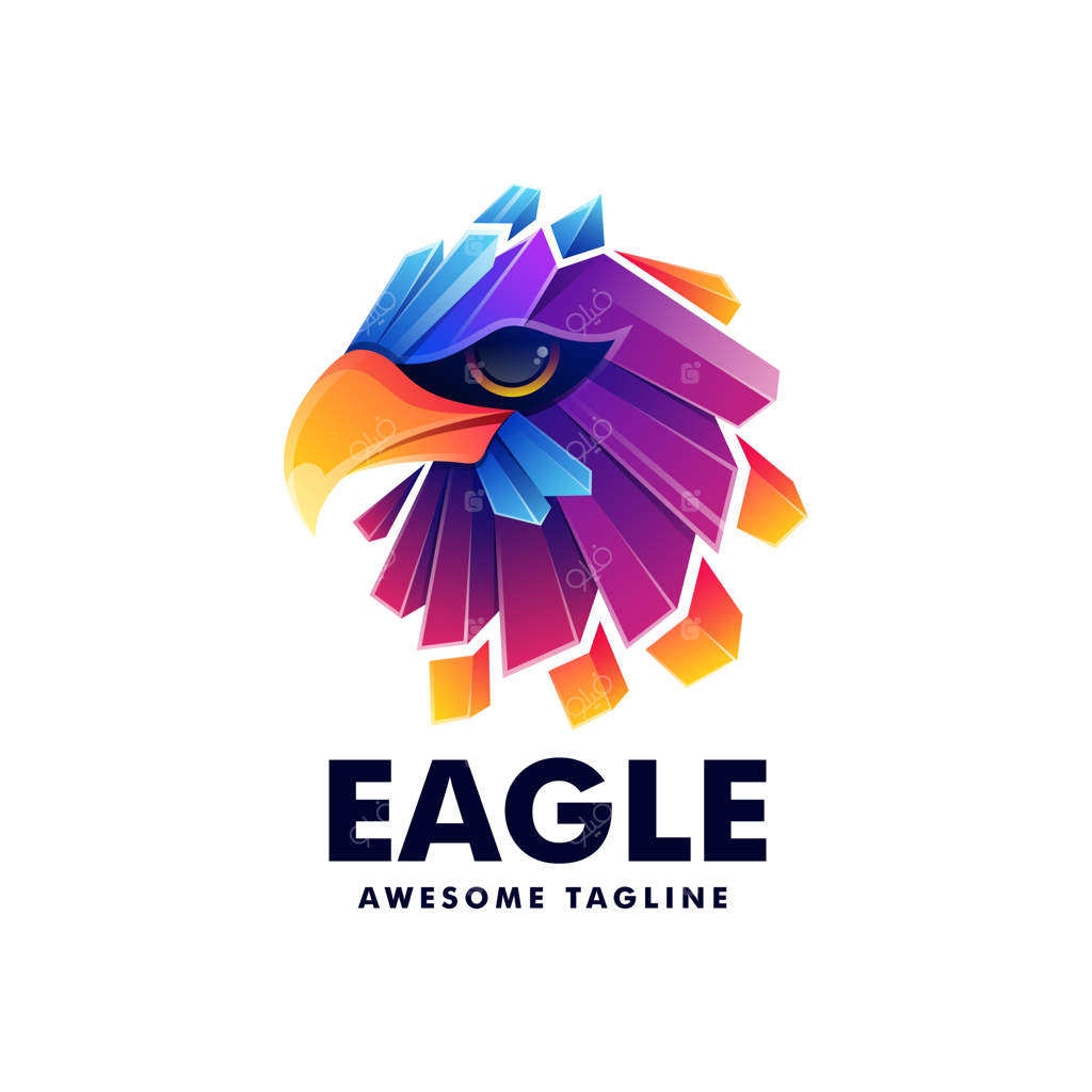 لوگوی وکتور با طراحی رنگارنگ و شیب‌دار عقاب
