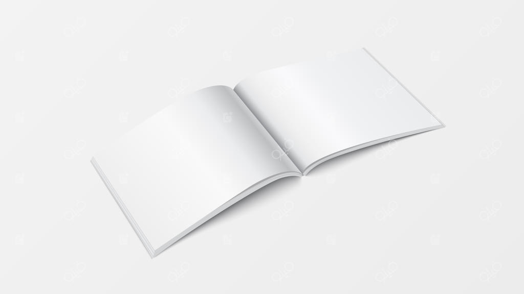 قالب سه‌بعدی کتاب باز برای موکاپ