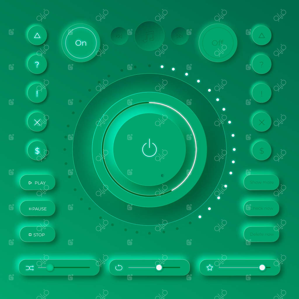 عناصر رابط کاربری با طراحی نیومورفیک