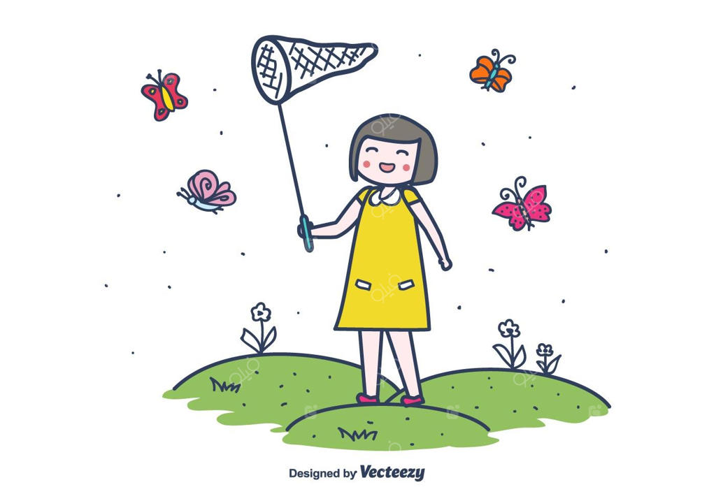 نقاشی دیجیتال پروانه‌ها در حال پرواز