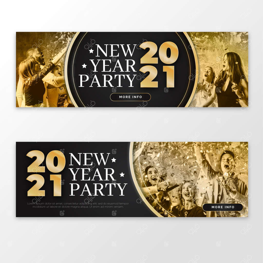 قالب بنرهای جشن سال نو ۲۰۲۱