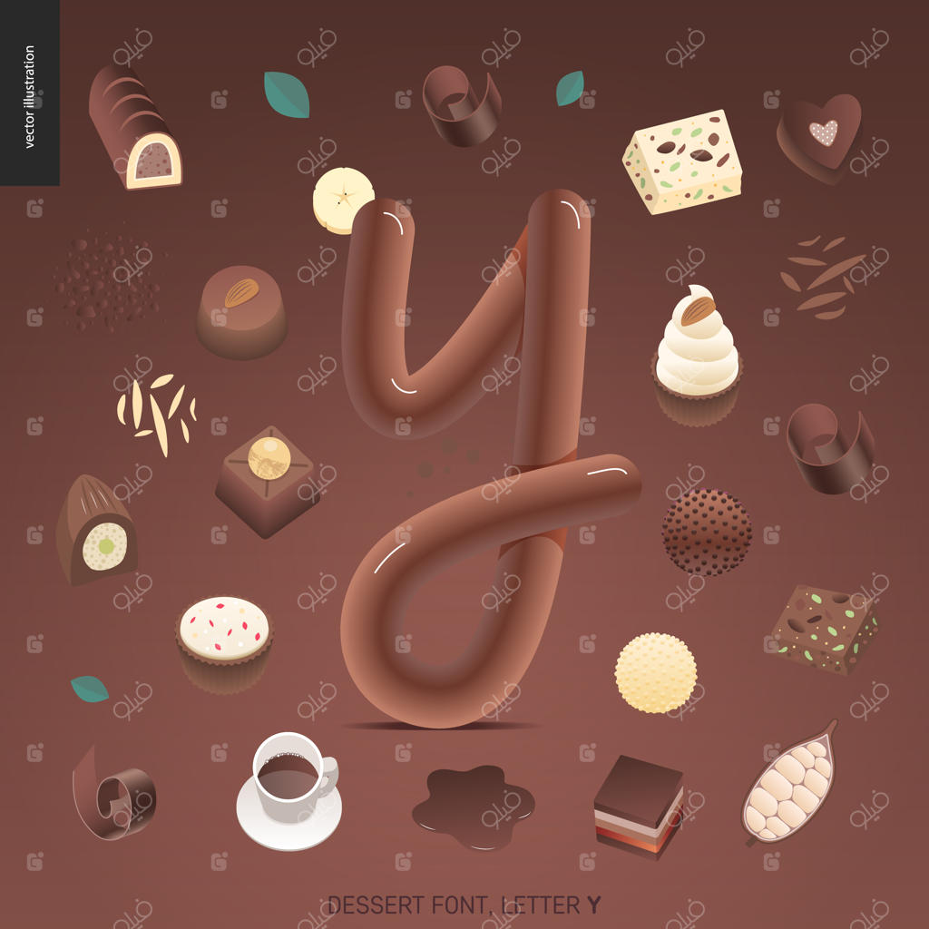 حرف Y به سبک دسرها
