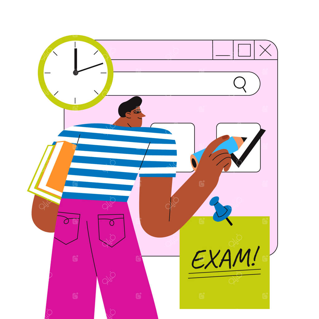 تصویرسازی امتحان آنلاین با طراحی دستی