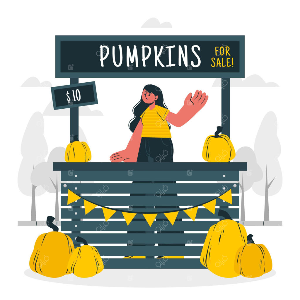 تصویر مفهومی غرفه کدو تنبل برای هالووین