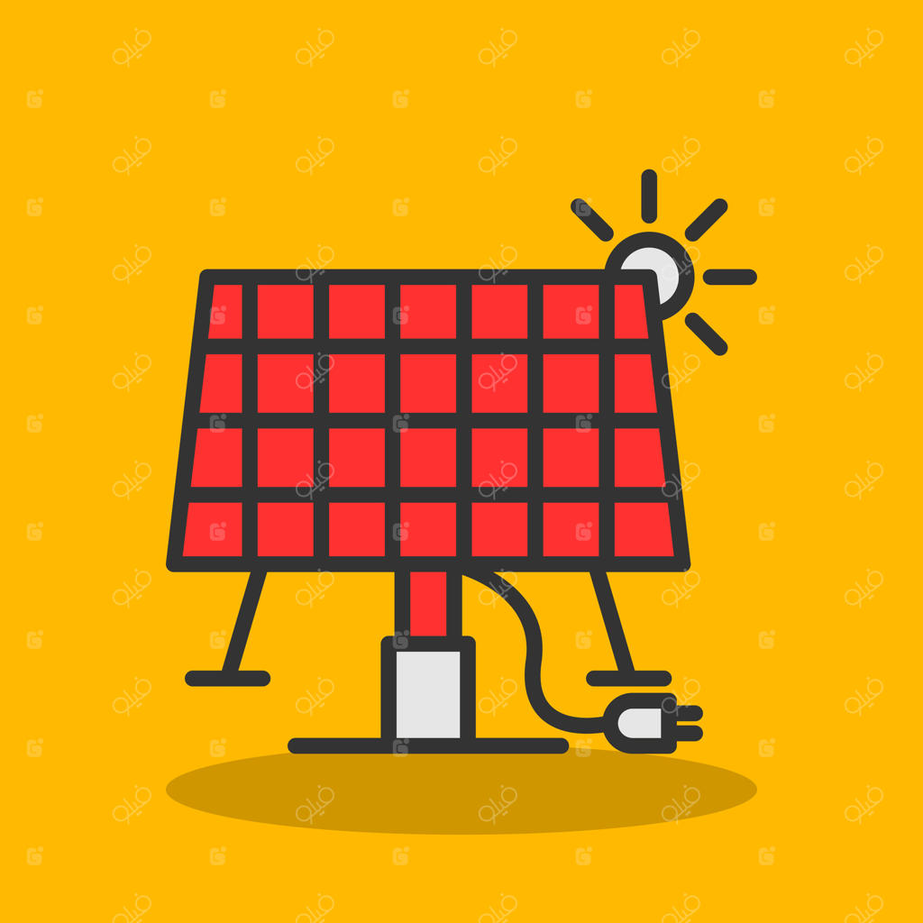 طراحی آیکون وکتور انرژی خورشیدی