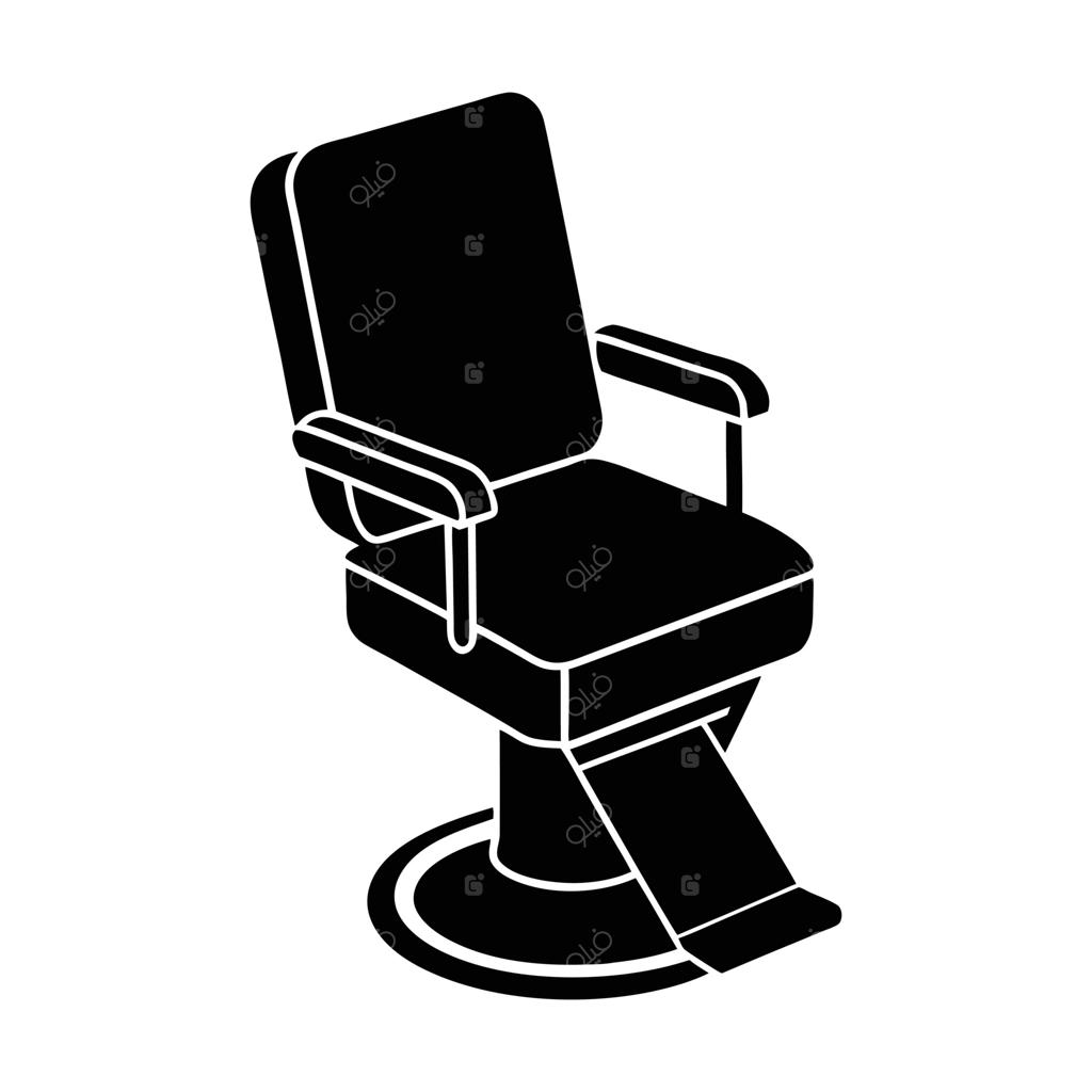 آیکون صندلی آرایشگری به سبک ساده و تصویرسازی
