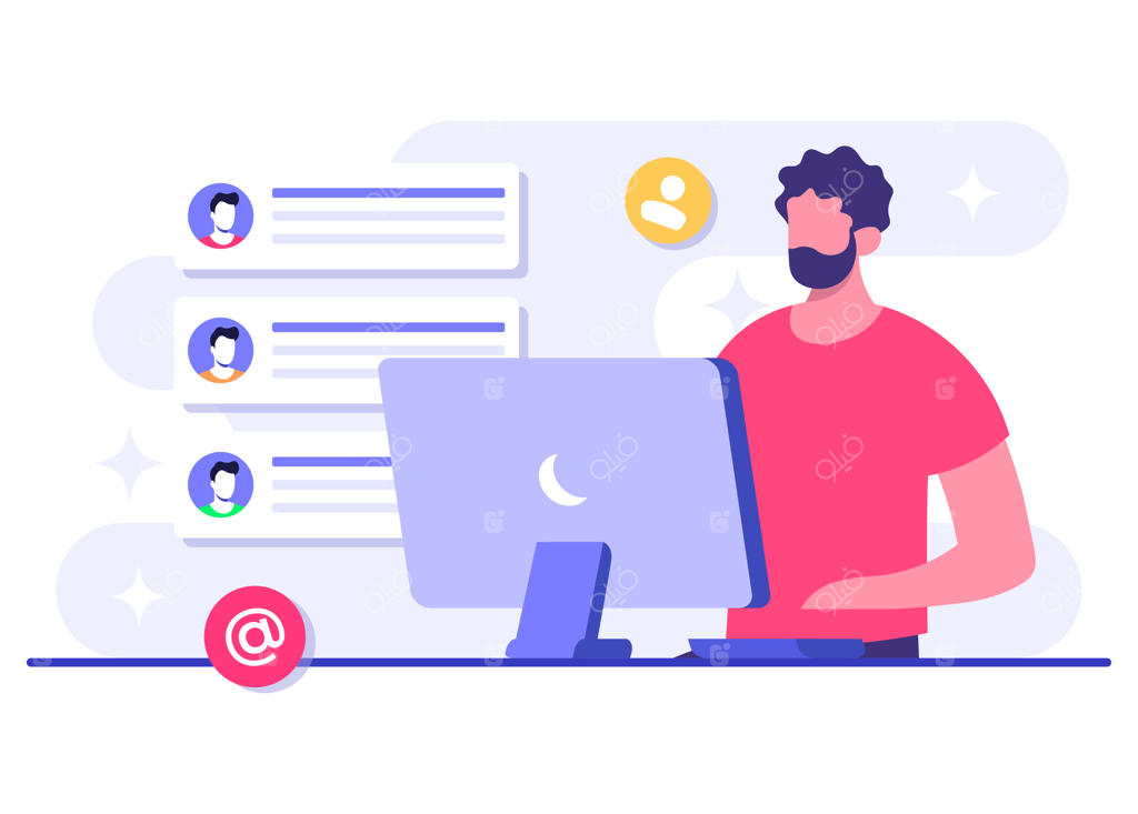 وکتور تصویرسازی تخت بازاریابی ایمیلی، مفهوم استراتژی کسب‌وکار و تبلیغات خبرنامه