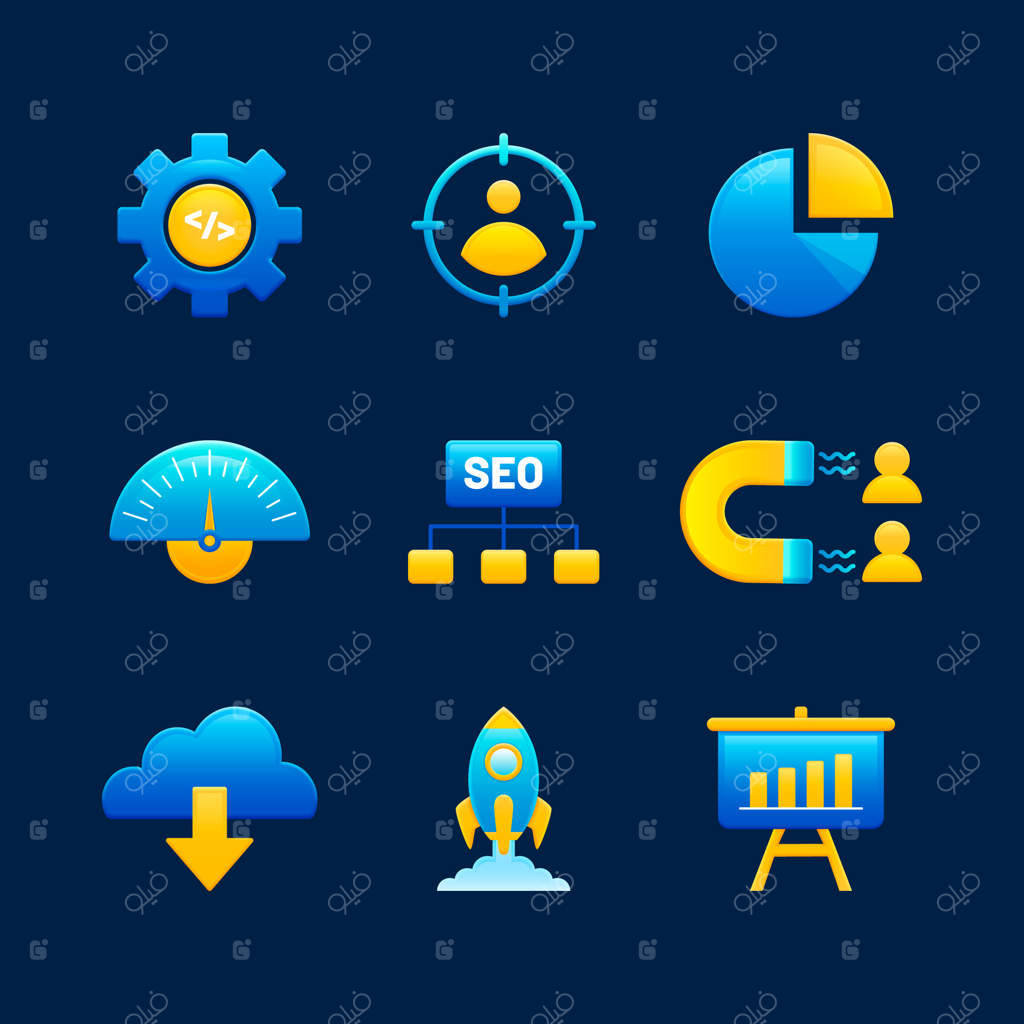 مجموعه آیکون‌های گرادینت برای سئو