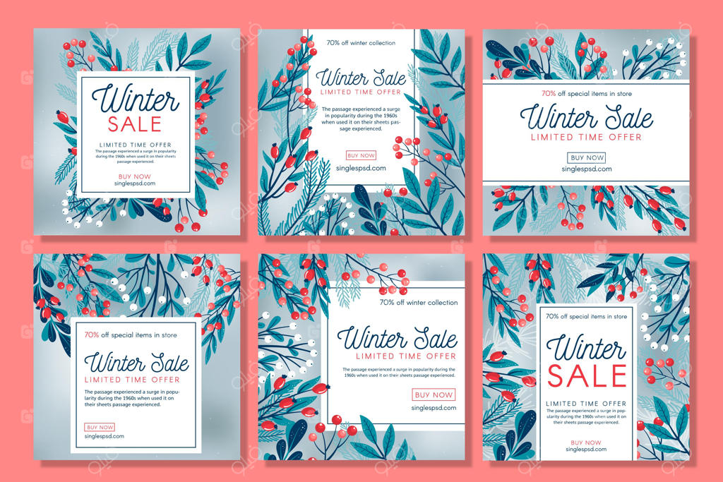 قالب پست شبکه‌های اجتماعی برای حراج زمستانه