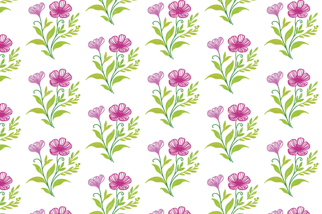 طرح نقاشی تزئینی گلدار به سبک بدون مرز با خطوط ساقه برای پارچه، کاغذ دیواری، کارت‌ها و سطوح باغی