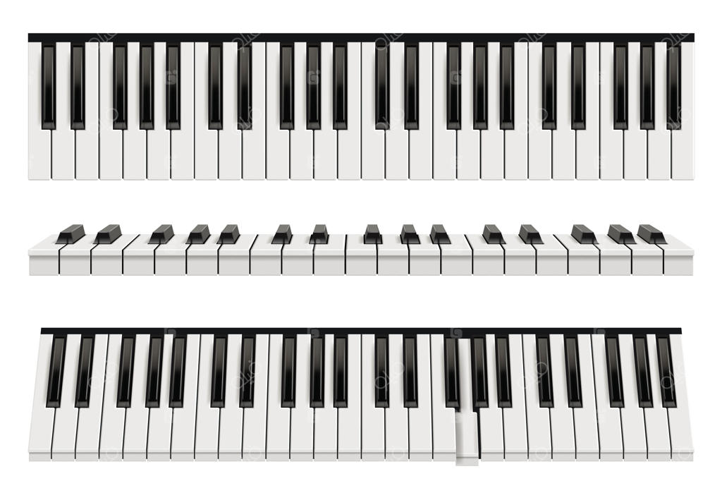 پیانوهای دیجیتال حقیقی برای موسیقی کلاسیک: تصویری سیاه و سفید از صفحه‌کلیدهای پیانو به‌عنوان ابزار موسیقی