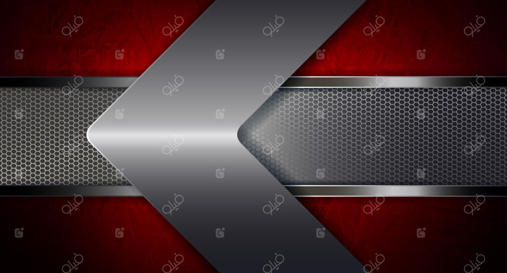 پترن بافت‌دار در پیکان قرمز و توری مشبک با تزئینات فلزی