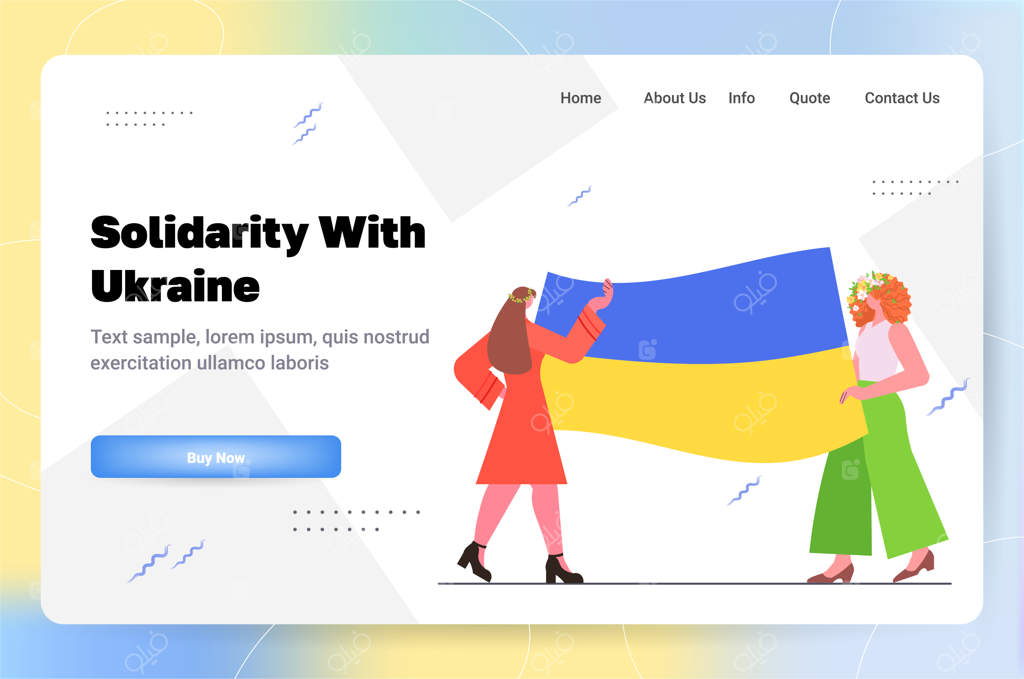 زنان معترض با پرچم اوکراین برای صلح اوکراین دعا می‌کنند؛ اوکراین را از دست روسیه نجات دهید، جنگ را متوقف کنید.