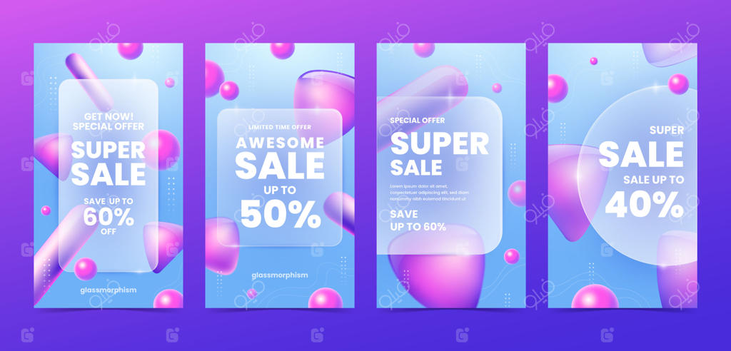 داستان‌های اینستاگرام با افکت شیشه‌ای گرادیان