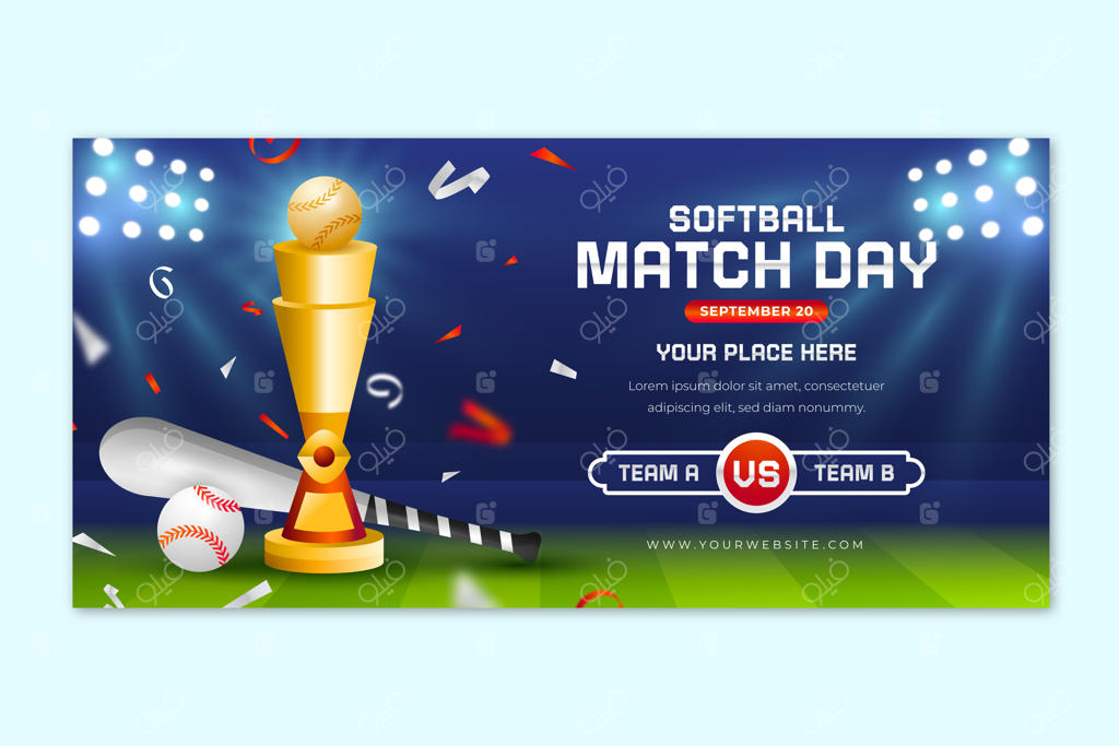 طراحی قالب بنر سافت‌بال