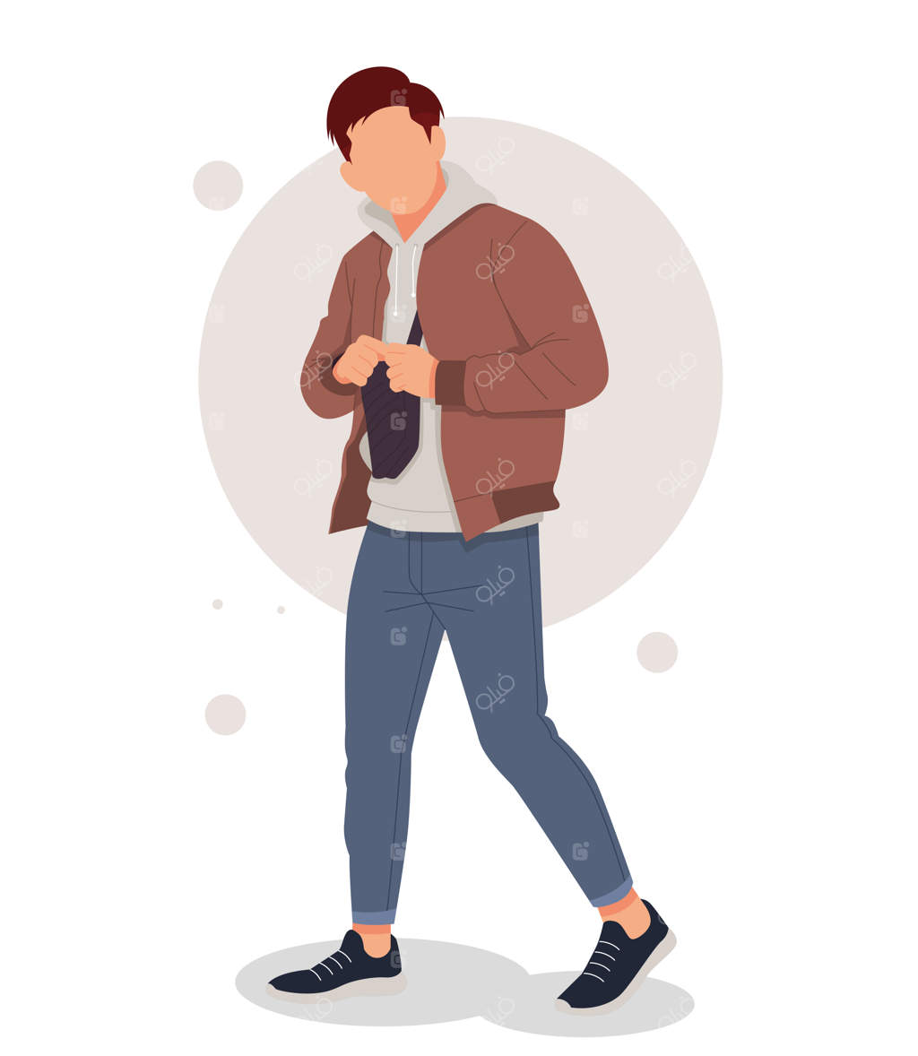 چهره‌نگاری از مردی با لباس‌های شیک و مدرن