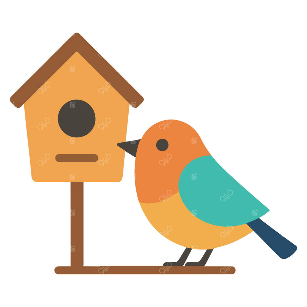 بهترین تصویر لانه پرندگان، هنر لانه‌های پرنده در باغ‌های رنگارنگ، کلیپ‌آرت باغداری رنگی، طراحی سابلیمیشن برای باغداران