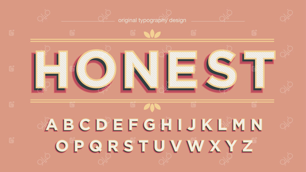 تایپوگرافی سایه‌دار با سبک قدیمی و جسورانه