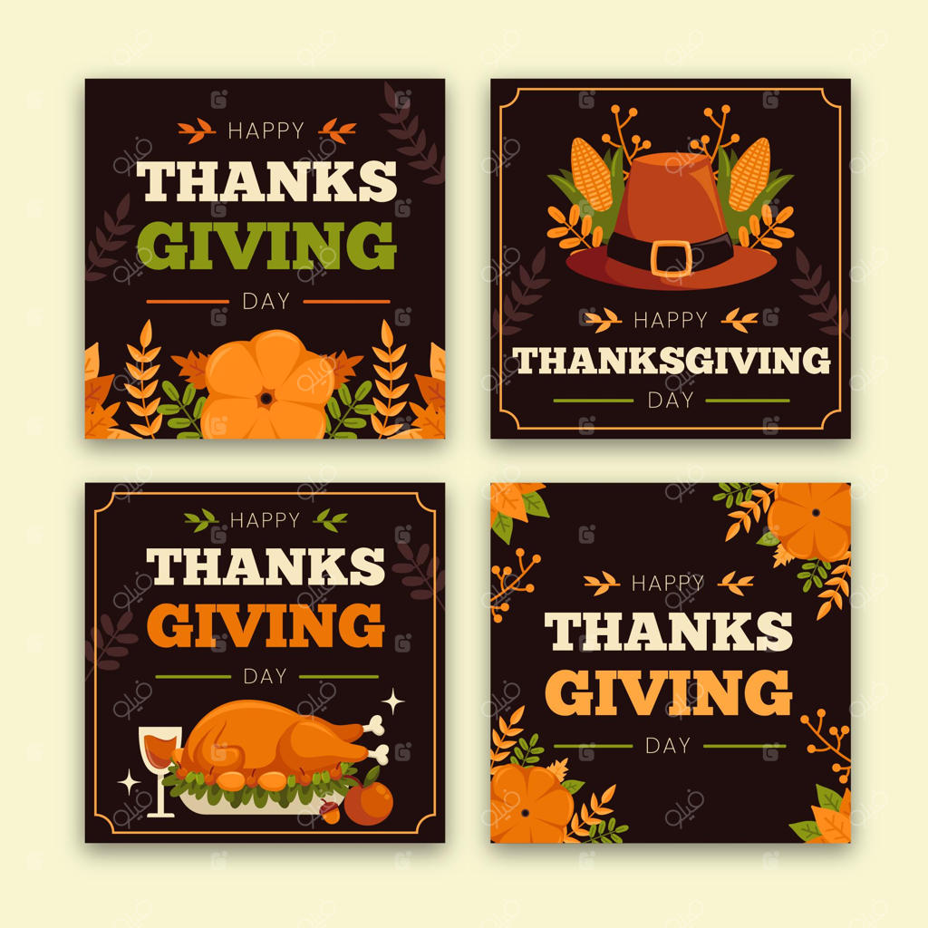 پست اینستاگرام روز شکرگزاری با طراحی تخت