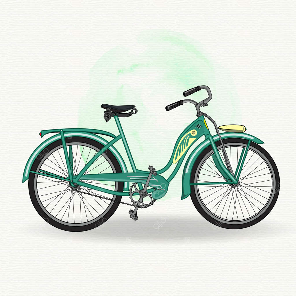 دوچرخه قدیمی سبز رنگ