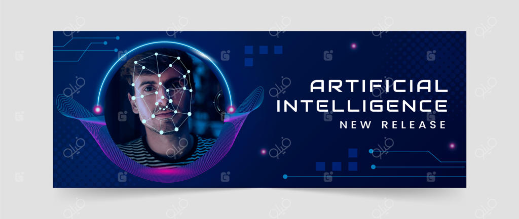 طراحی قالب هوش مصنوعی با گرادیان رنگی