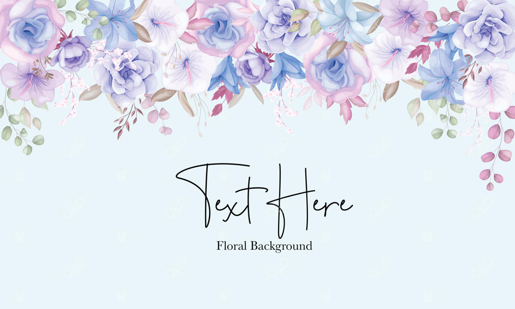 پس‌زمینه زیبای گل‌ها با رنگ‌های ملایم صورتی و آبی