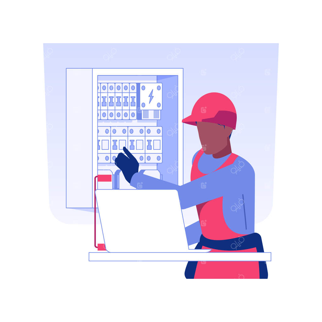 آزمایش سیم‌کشی برق - تصویرسازی مفهومی وکتور