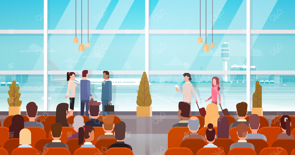 مسافران در سالن خروجی فرودگاه