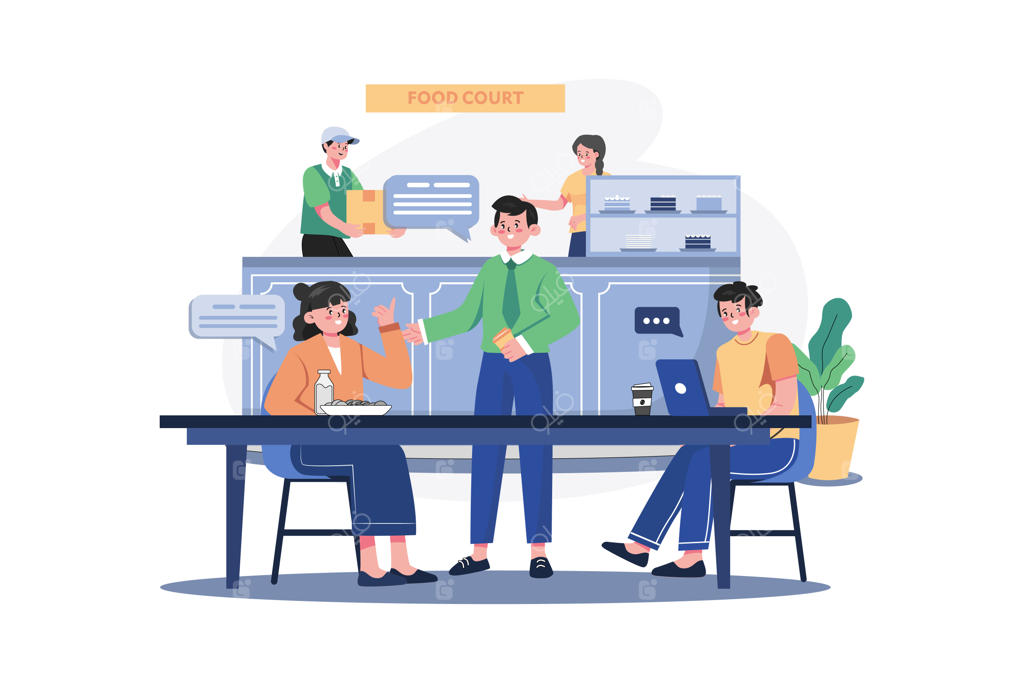 دیدار همکاران در فودکورت