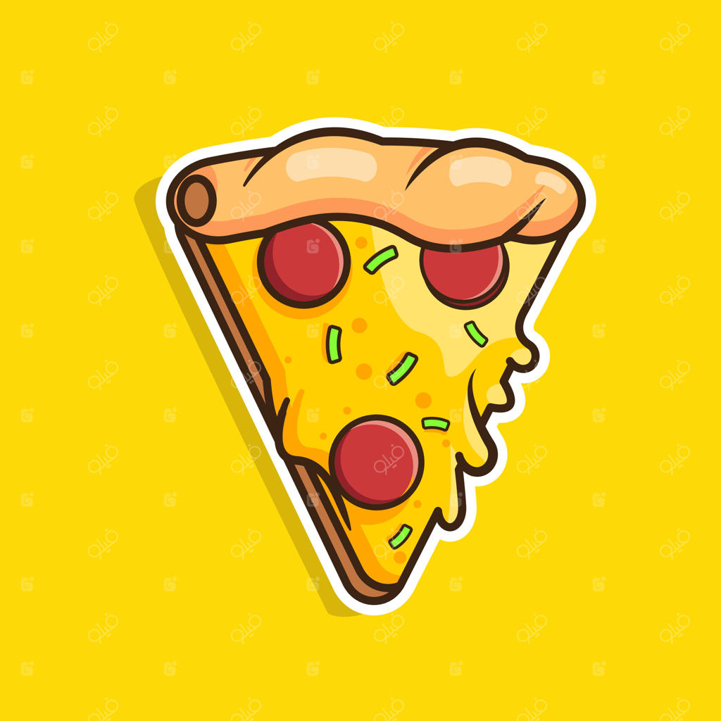 طراحی استیکر یا کارتونی برش پیتزا
