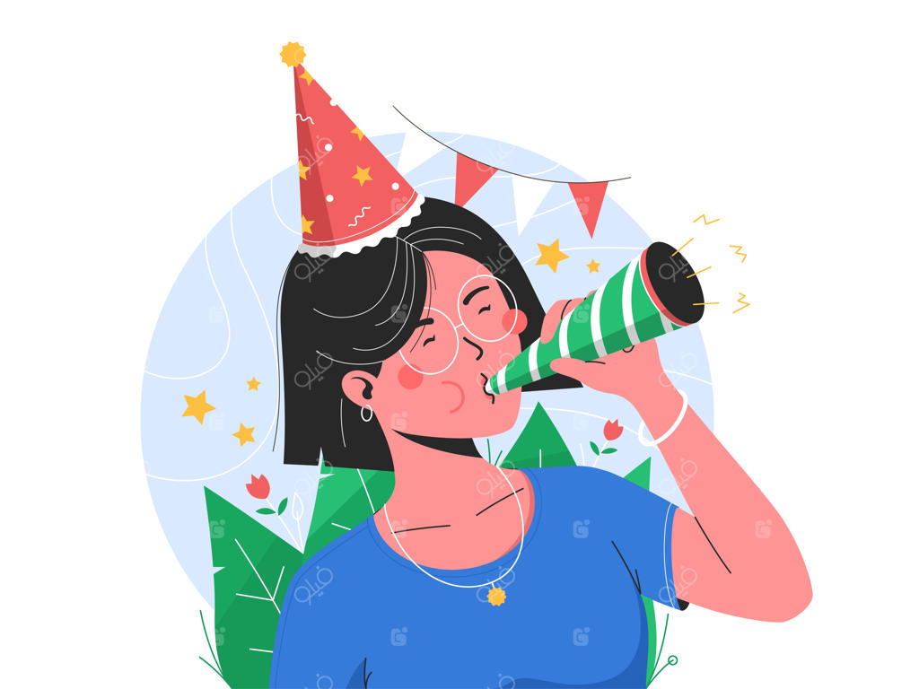 دختر بامزه تولدش را با شیپور جشن می‌گیرد