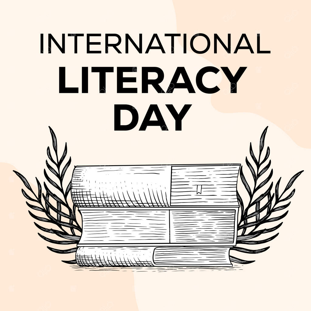 طراحی وکتور تصویرسازی روز سوادآموزی با دست