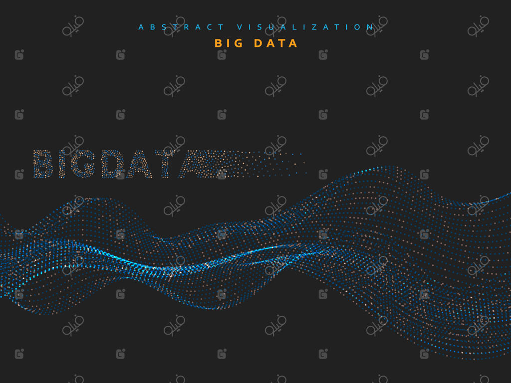 پس‌زمینه کلان‌داده‌ها: سیستم جریان‌های اطلاعاتی - تصویرسازی وکتور