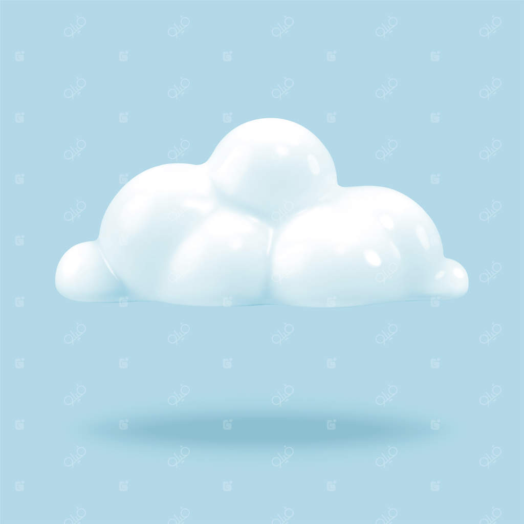 تصویر سه‌بعدی ابر سفید