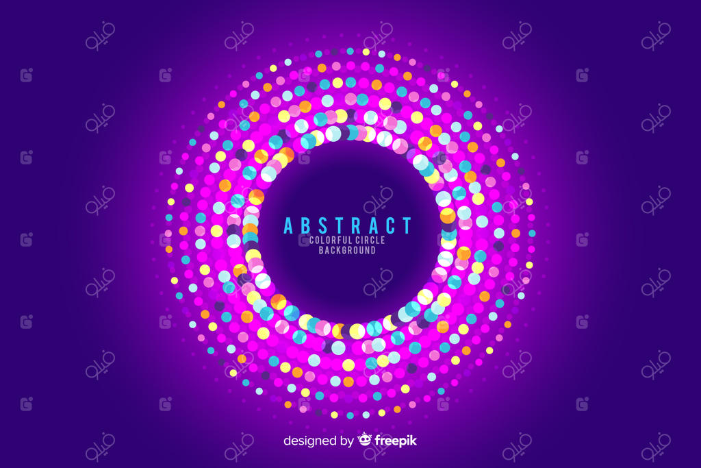 پس‌زمینه دایره‌های انتزاعی با رنگ‌های ریسه‌ای