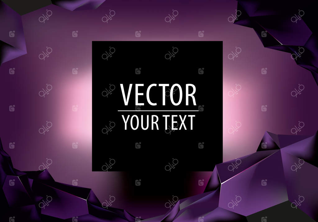 پس‌زمینه اشکال هندسی انتزاعی: مکعب چندضلعی بنفش