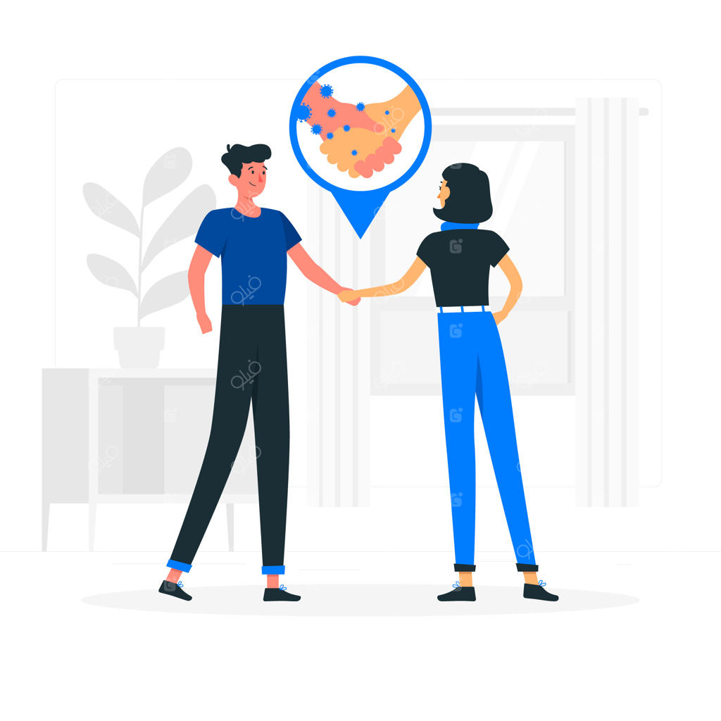 تصویرسازی مفهوم انتقال ویروس