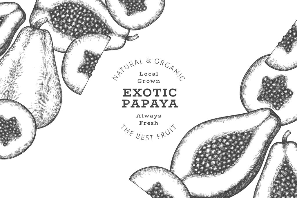 پاپایا به سبک طراحی دستی